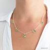 collar cristal swarovski rivoli peridot plata