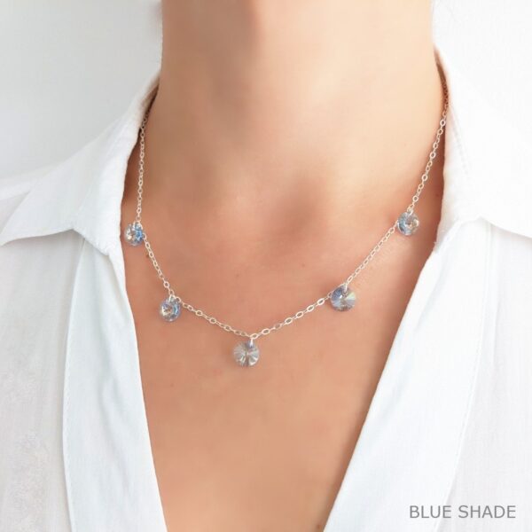 collar cristal rivoli blue shade plata
