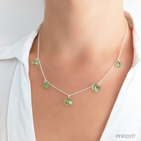 collar cristal rivoli peridot plata