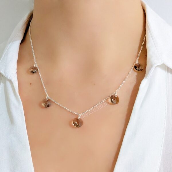 collar cristal rivoli greige plata