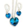 Conjunto corazon swarovski brisura 18 con 10 bermuda blue
