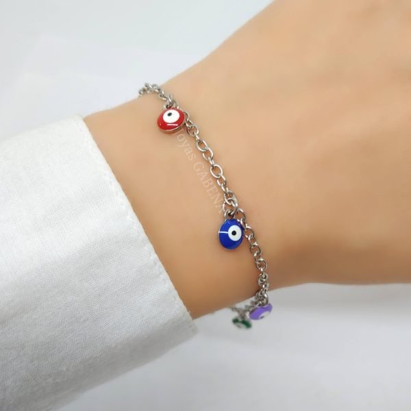 pulsera ojo turco acero multicolor 1