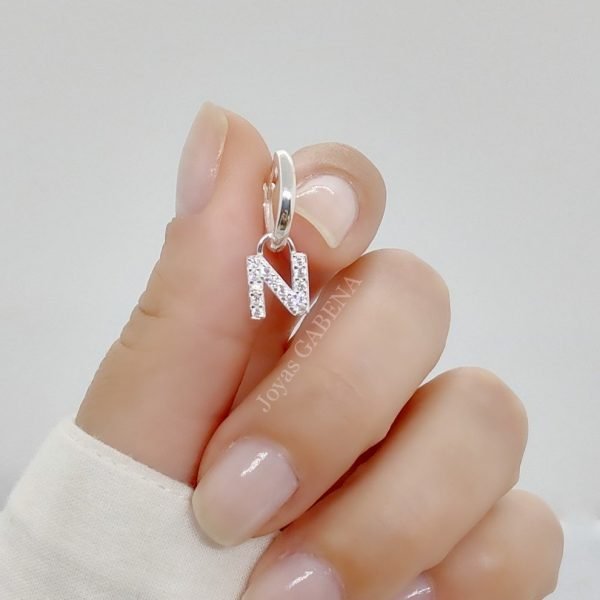 Aro Inicial letra n plata
