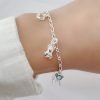 Pulsera espejo dijes y corazones cristal