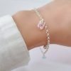 Pulsera rolo corazón cristales y bolitas