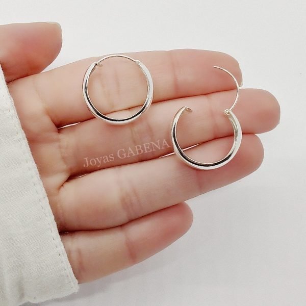 Aros argollas gruesas 20mm plata
