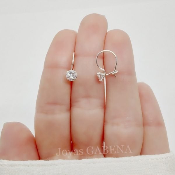 Aros argollas con cristal 5mm