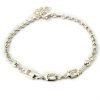 Pulsera rolo cristales y bolitas plata