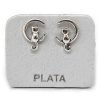 Aros gatito y luna plata 925