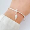 Dije Charm Ala Cristal Plata 925 Para Pulsera