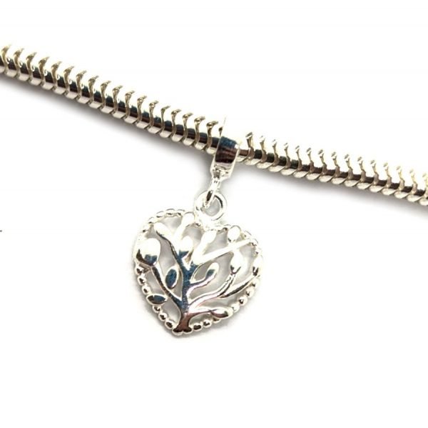 Dije Charm Corazón Árbol Vida Plata 925
