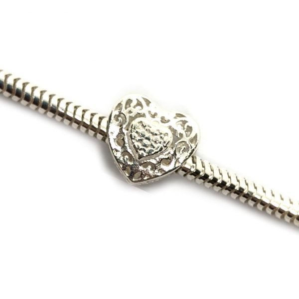 Dije Charm Corazón Tramado Plata 925