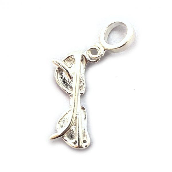Dije Charm Lentes Corazón Rosa Plata 925