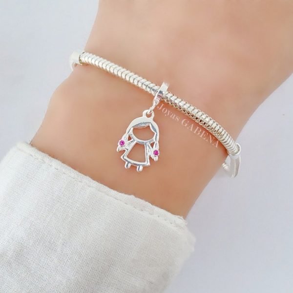 Dije Charm Nena Cristales Plata 925