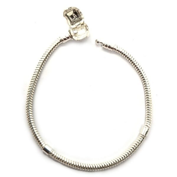 Pulsera Para Charms Dijes Donas Semirigida Plata