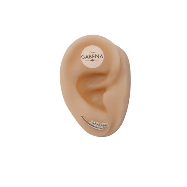 aro trepador con cristales plata oreja