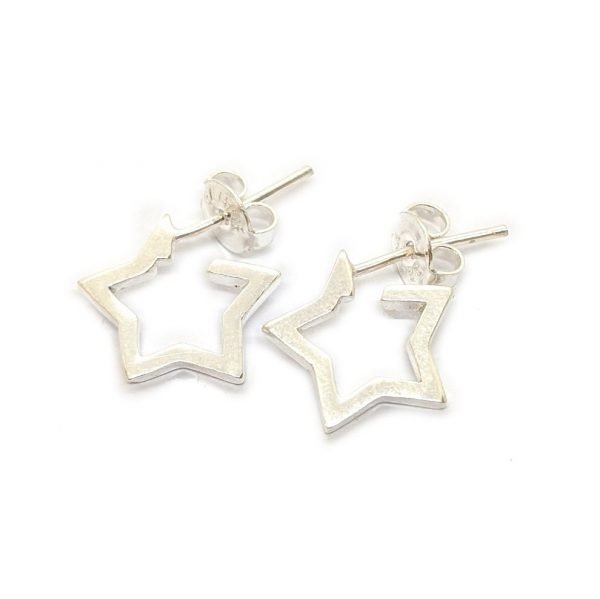 aros estrella calada plata 925