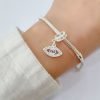 Dije Charm Ojo Turco Cristales Plata 925 para pulsera cilíndrica