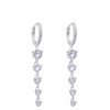 Aros Argollas Cristales Huggies Plata 925