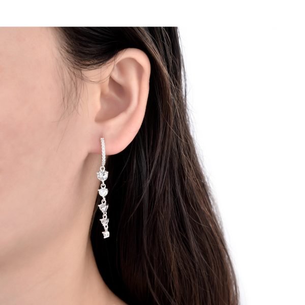 Aros Argollas Cristales Huggies Plata 925
