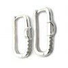 Aros Argolla Rectangular Luna Cristales Plata 925