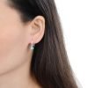 Aros Colgantes Gota Cristal Plata 925