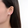 Aros Flores Cristales Plata 925