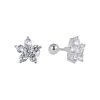 Aros Flores Cristales Plata 925