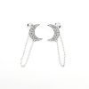Aros luna cristales cadena plata 925