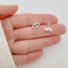 Aros Ojo Turco Cristales Plata 925