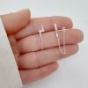 Aros Rayo Cristales Cadena Plata