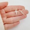Aros Rayos Cristales Plata 925