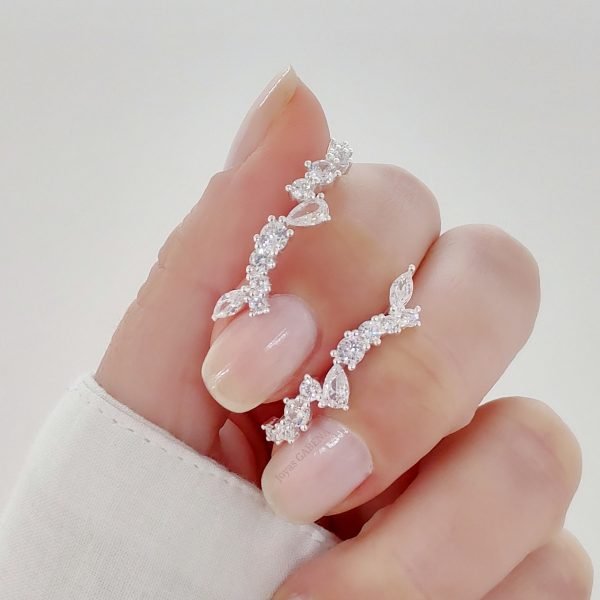 Aros Trepadores Cristales Plata 925