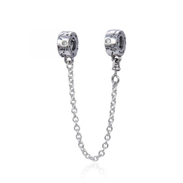 Dije Charm Cadena De Seguridad Plata 925
