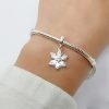Dije Charm Copo De Nieve Cristales Plata 925