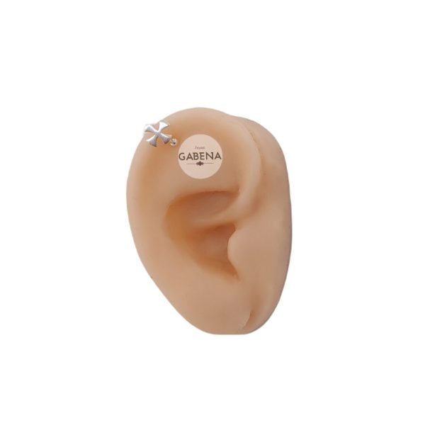aro cuff cruz plata oreja