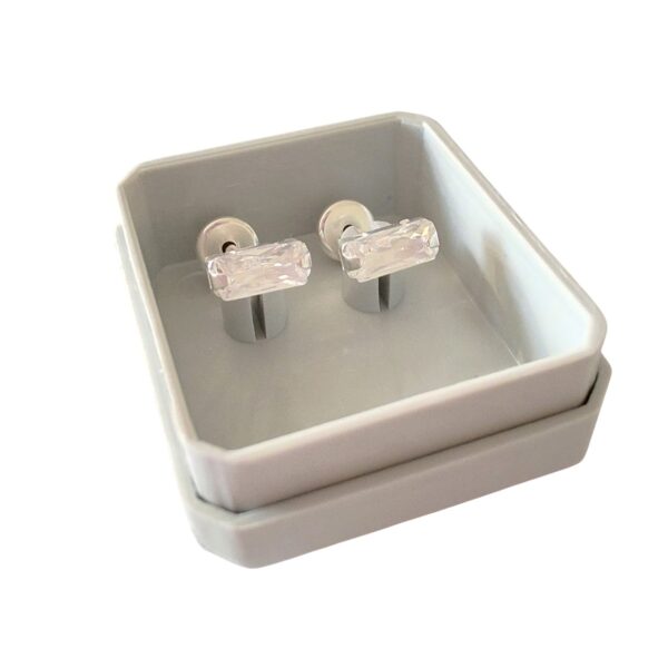 AA-150 aros abridores cristal rectangulo plata