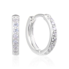 Aros argollas huggies cristales Plata 925