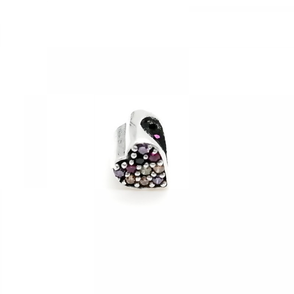 Dije Charm Corazón Cristales Plata 925