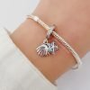 Dije Charm Estrella Y Concha De Mar Plata 925