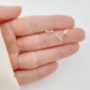 Aros Tira Triple Cristal Plata 925