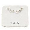 Aros Tira Triple Cristal Plata 925