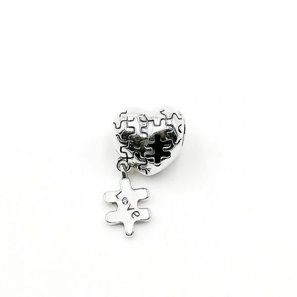 Dije Charm Corazón Rompecabezas Plata 925