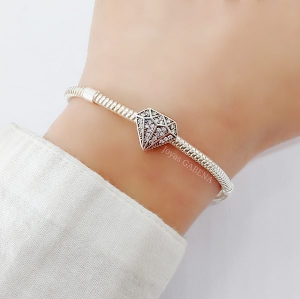 Dije Charm Diamante Cristales Plata 925