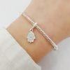 Dije Charm Hamsa Cristal Plata 925
