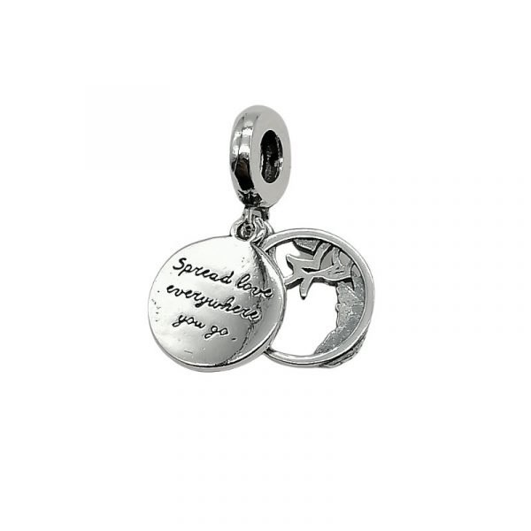 Dije Charm Pluma Cristales Plata 925