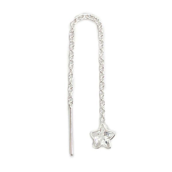 aro cadena estrella cristal plata
