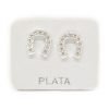 aros herradura cristales plata 925