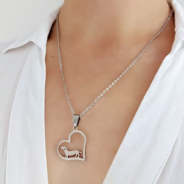 collar corazon perro salchicha