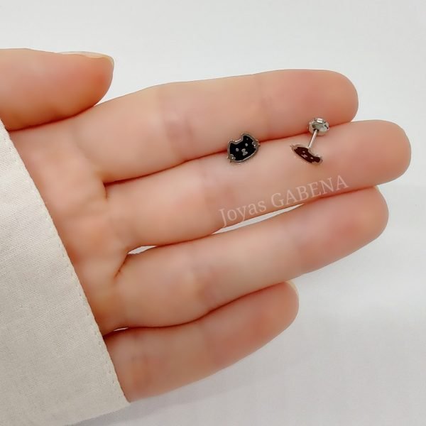 aros abridores gatito acero quirúrgico negro